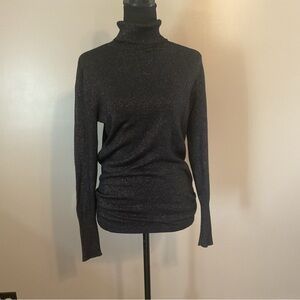 Worthington Black and Silver Sparkle Turtleneck Sweater